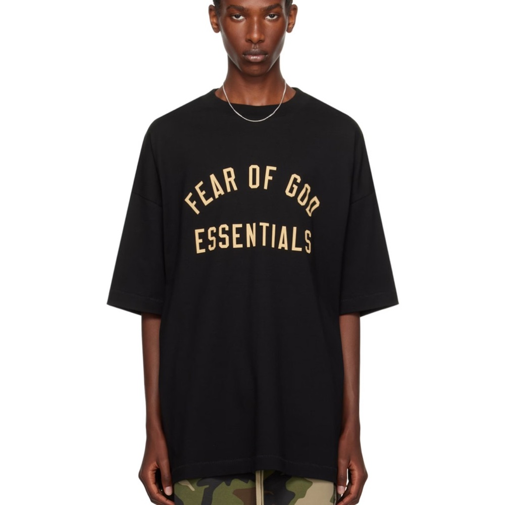 NWT Fear Of God Essentials Black Crew Neck T-Shirt Small